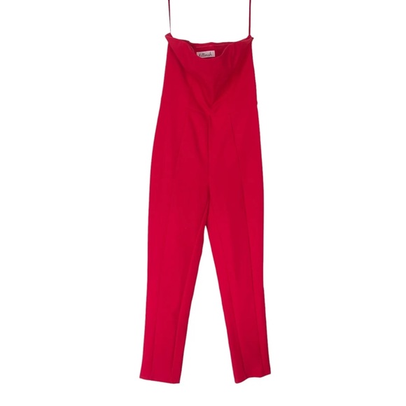 Kittenish Red Strapless Jumpsuit - Picture 5 of 13
